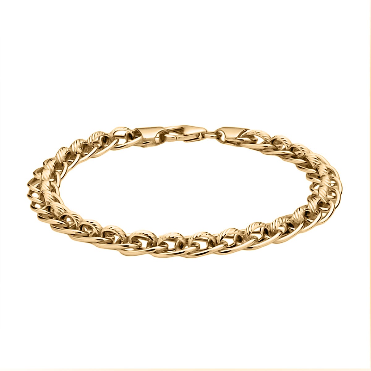 Hatton Garden Closeout - 9K Yellow Gold Fancy  Bracelet (Size - 7.5) Gram Wt- 6.30 Gms