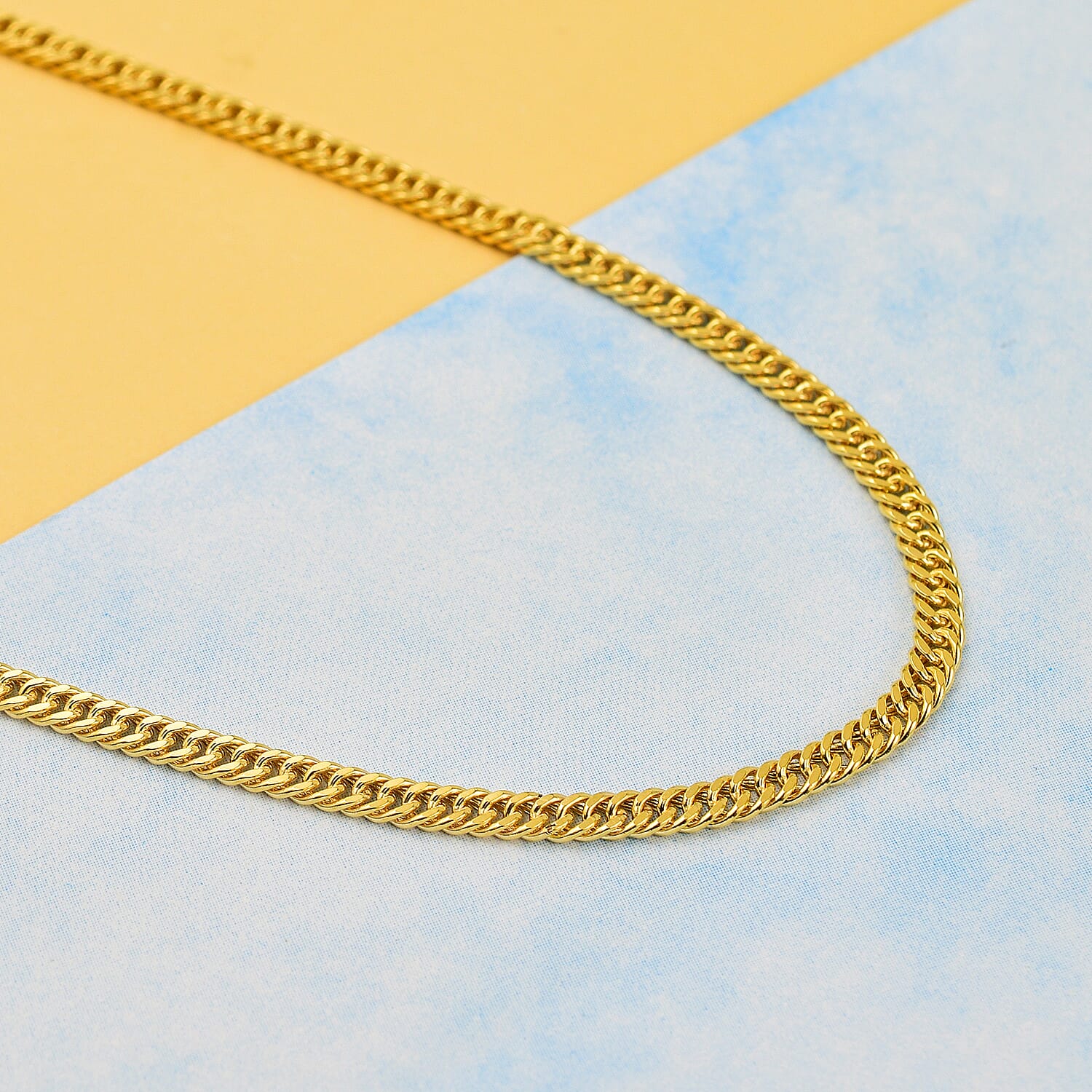 JCK Vegas Deal - 9K Yellow Gold Triple-Curb Necklace(Size - 20) 4.80 grams