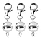 Set of 3 Sterling Silver Magnetic Clasps with Platinum Overlay