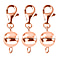 Set of 3 Sterling Silver Magnetic Clasps with Platinum Overlay, Sterling Silver Overlay and Rose Gold Overlay