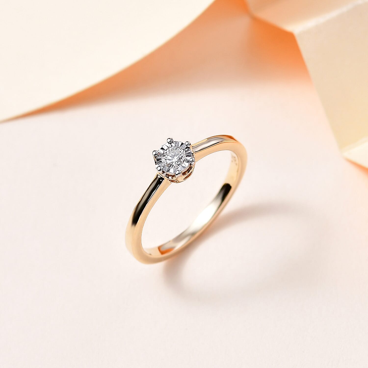 One Time NY Closeout - 14K Yellow Gold Certified SI-G-H Diamond Solitaire Ring