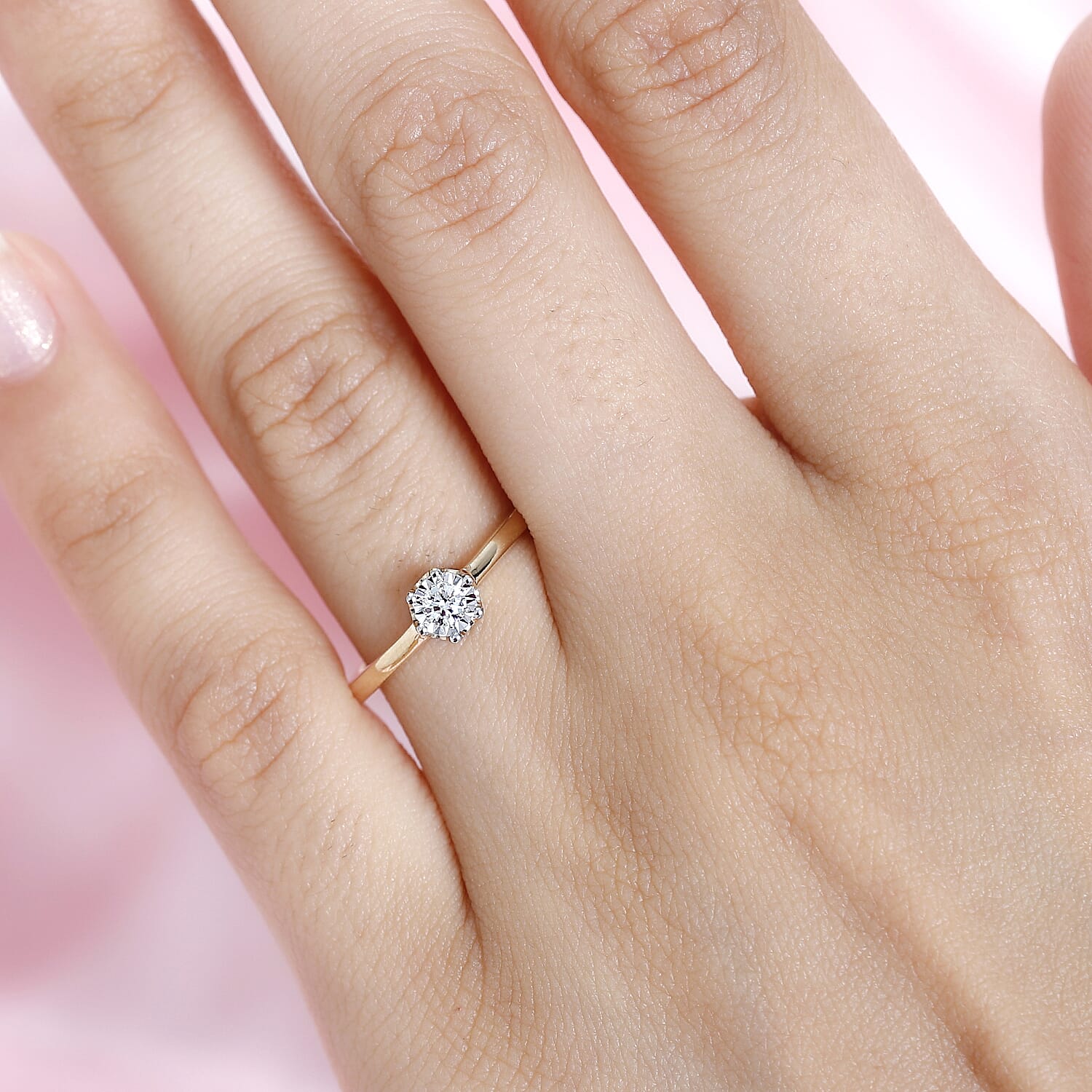 One Time NY Closeout - 14K Yellow Gold Certified SI-G-H Diamond Solitaire Ring