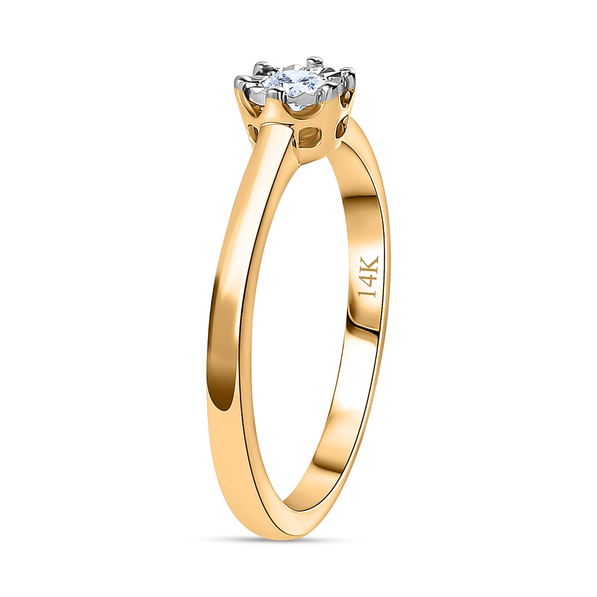 One Time NY Closeout - 14K Yellow Gold Certified SI-G-H Diamond Solitaire Ring