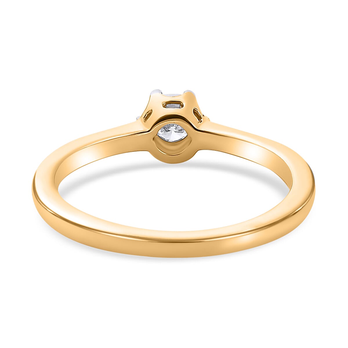 One Time NY Closeout - 14K Yellow Gold Certified SI-G-H Diamond Solitaire Ring