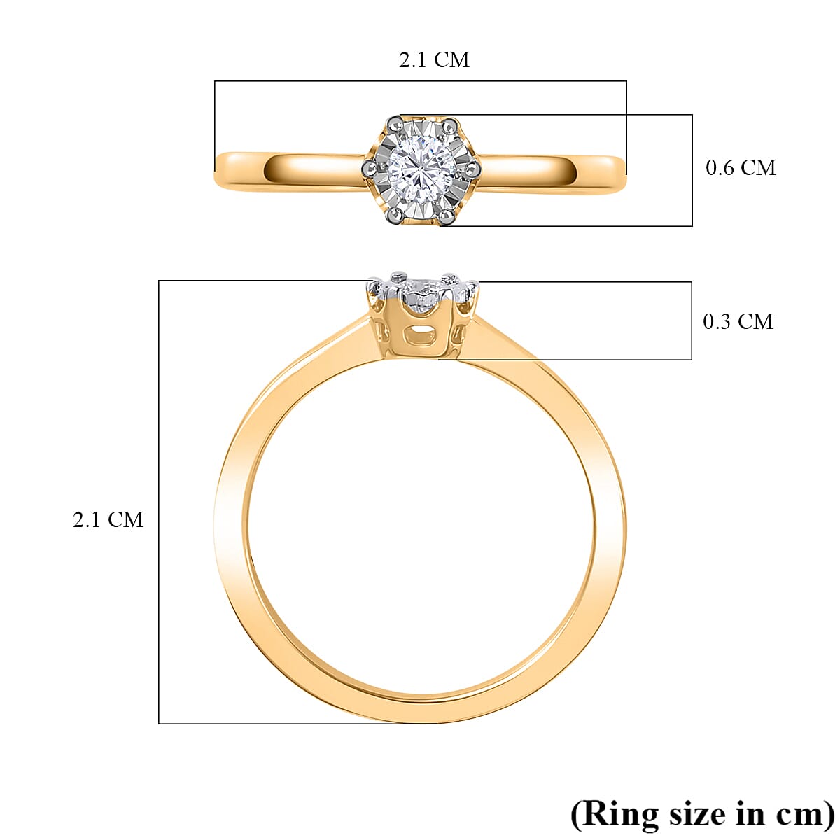One Time NY Closeout - 14K Yellow Gold Certified SI-G-H Diamond Solitaire Ring