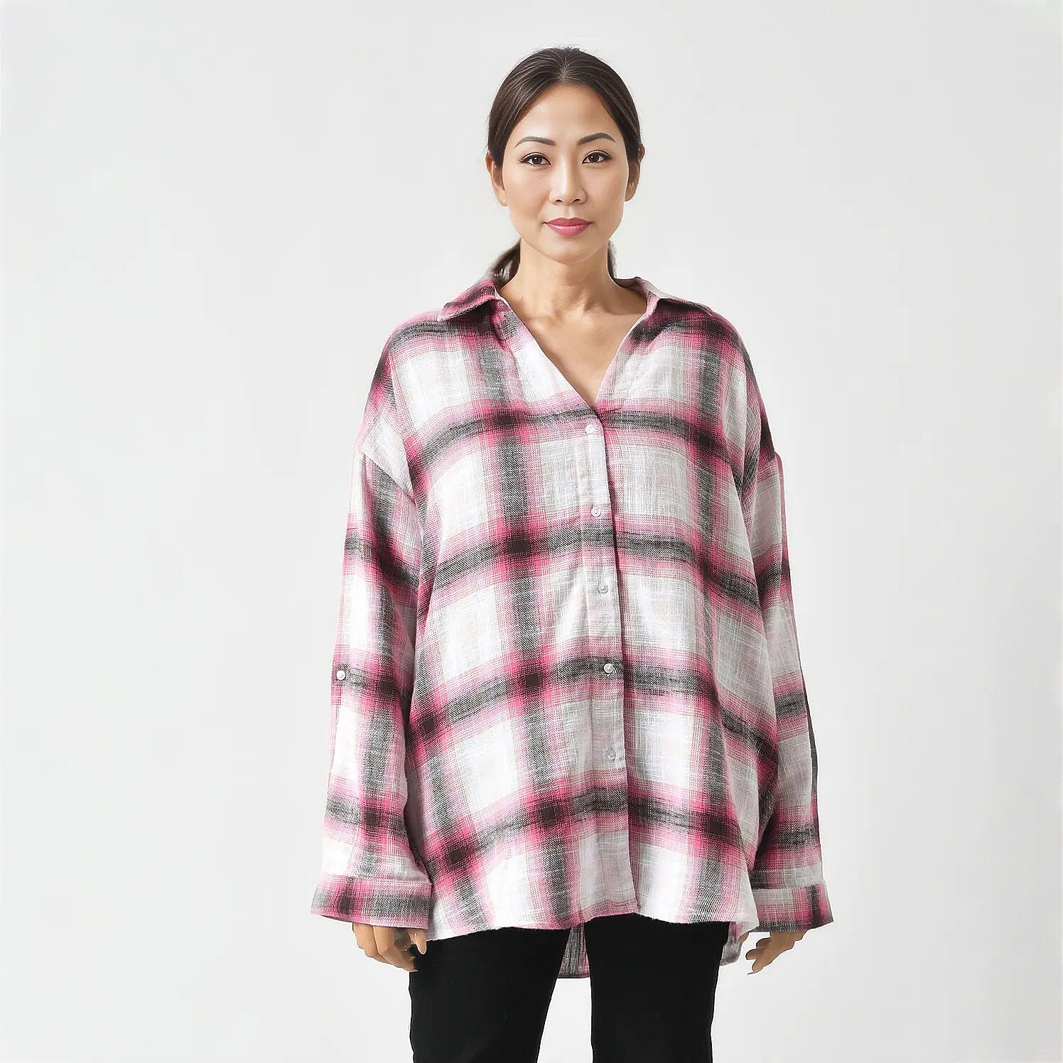 TAMSY Y-D Check Pattern with Side Two Pocket Shirt