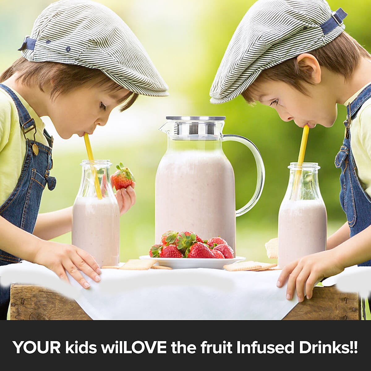 Pykal Hot - Cold Glass Jug with Lid 2L