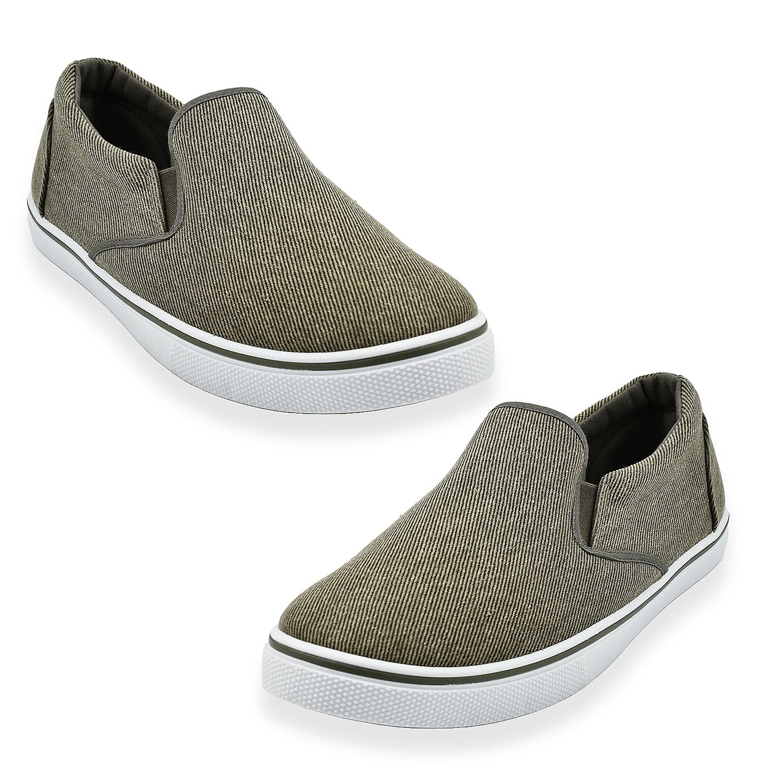 Mens Boston Canvas Shoes (Size 7) - White