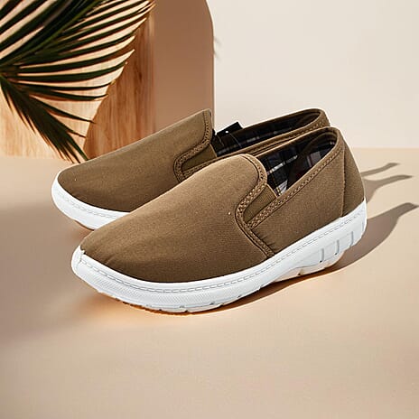 Charles Southwell Mens Brett Canvas Shoes (Size 11) - Taupe