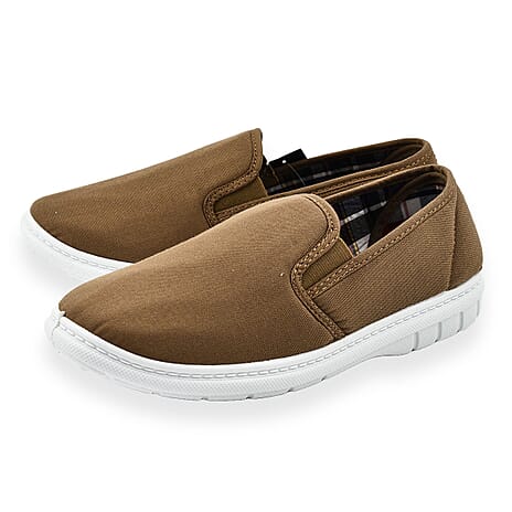 Charles Southwell Mens Brett Canvas Shoes (Size 10) - Taupe