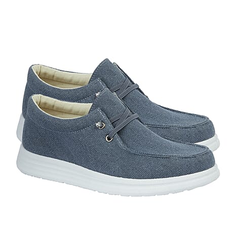 Mens Canvas Alberto Shoes (Size 7) - Blue
