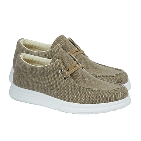 Mens Canvas Alberto Shoes (Size 11) - Beige