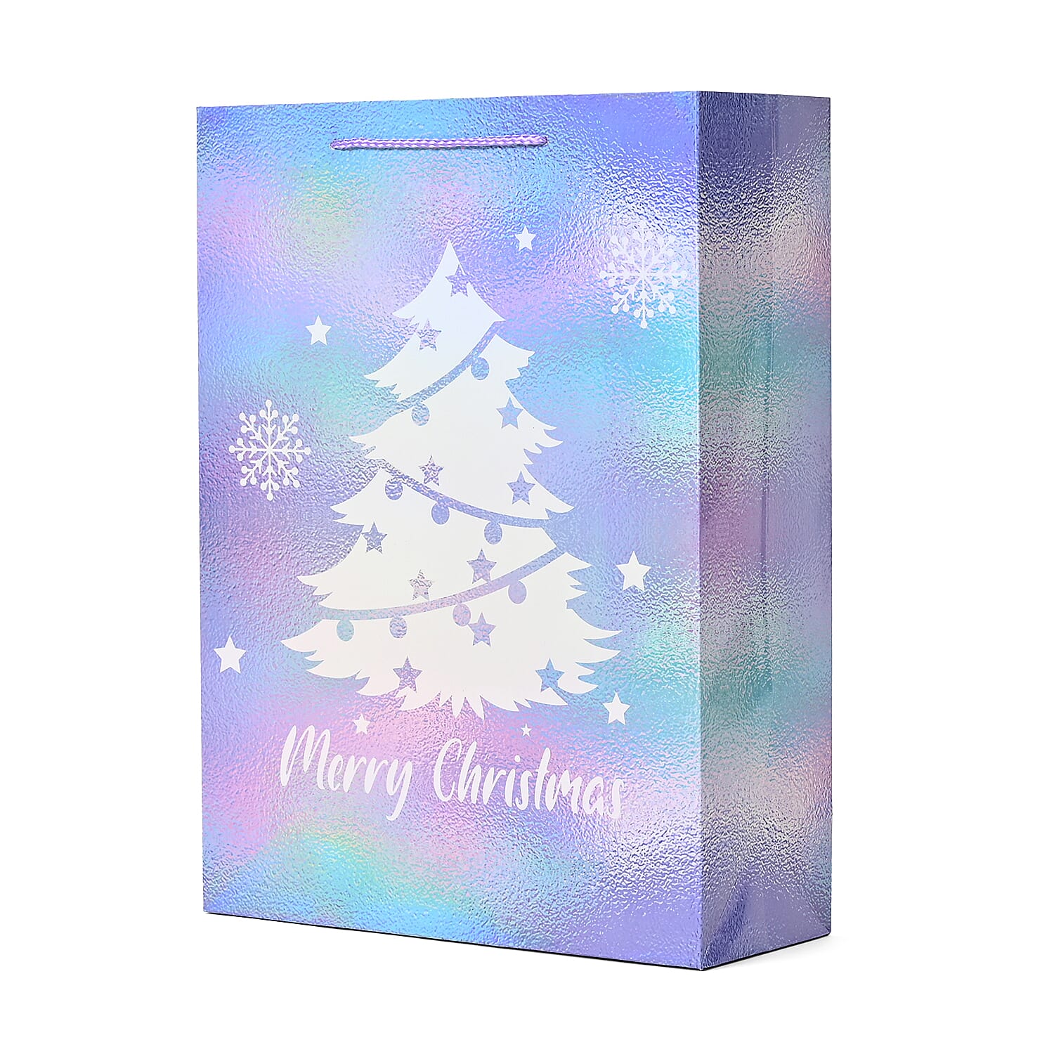 Christmas Gift Bags with Laser Film Set of 16 Style- White Christmas Tree - Bells - Deer Horn