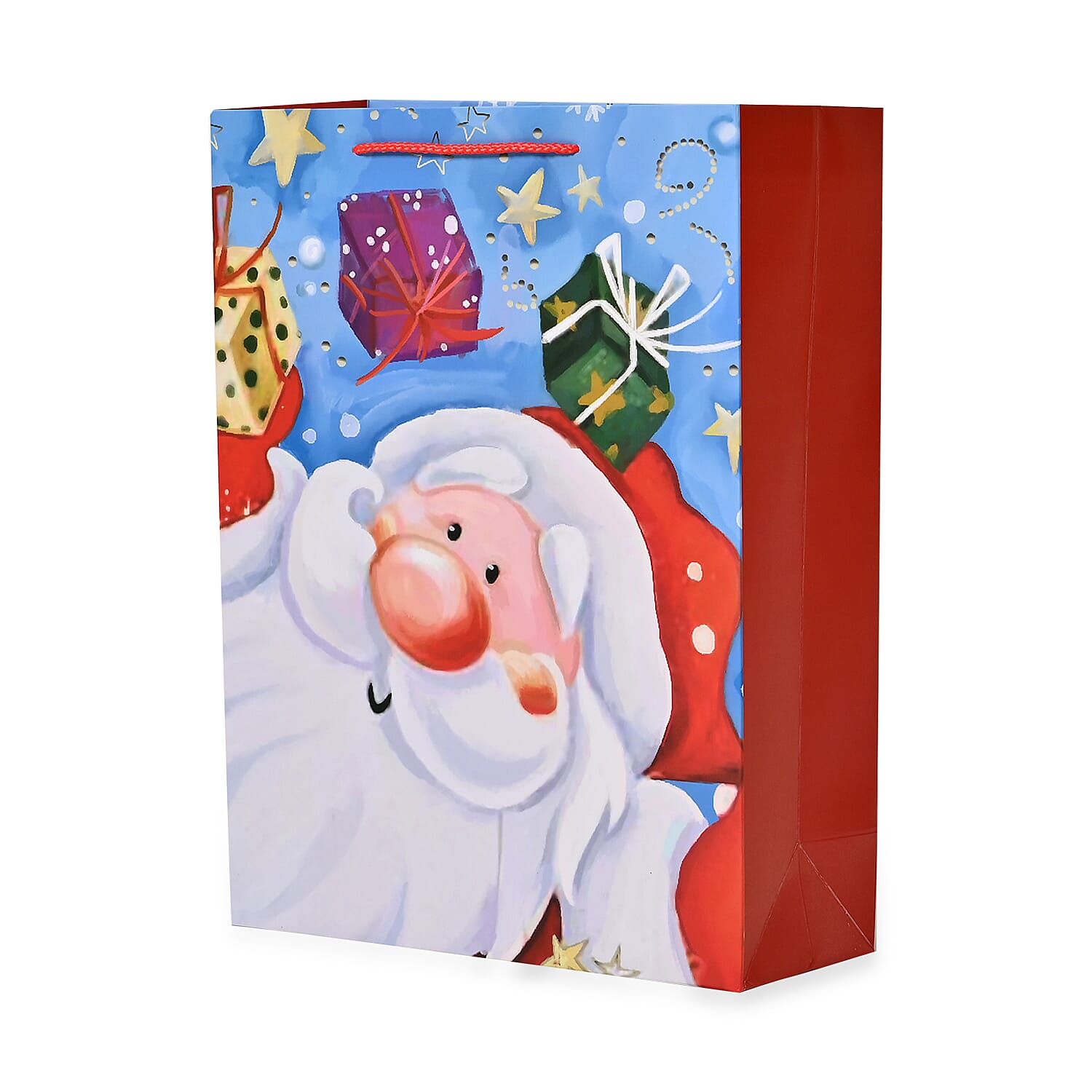 Christmas Gift Bags Set of 16 Style- Santa Claus with Reindeer,  Christmas Tree & Gift.