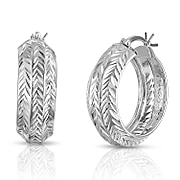 Rhodium Overlay Sterling Silver Earring