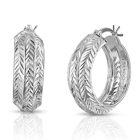 NY Closeout - Diamond-Cut Hoop Earrings In Sterling Silver
