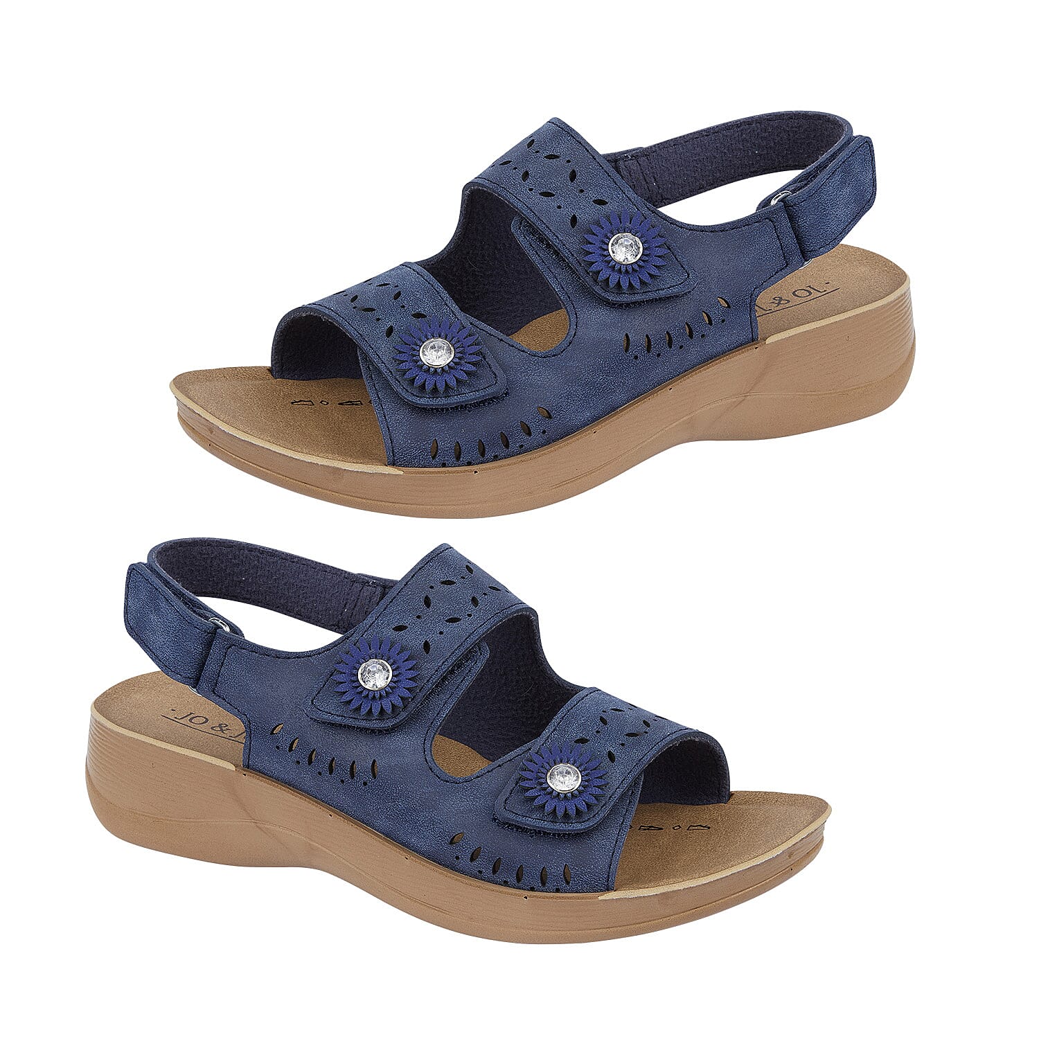 Jo & Joe Grenada Twin Touch Fasten Sandal (Size 3) - Navy