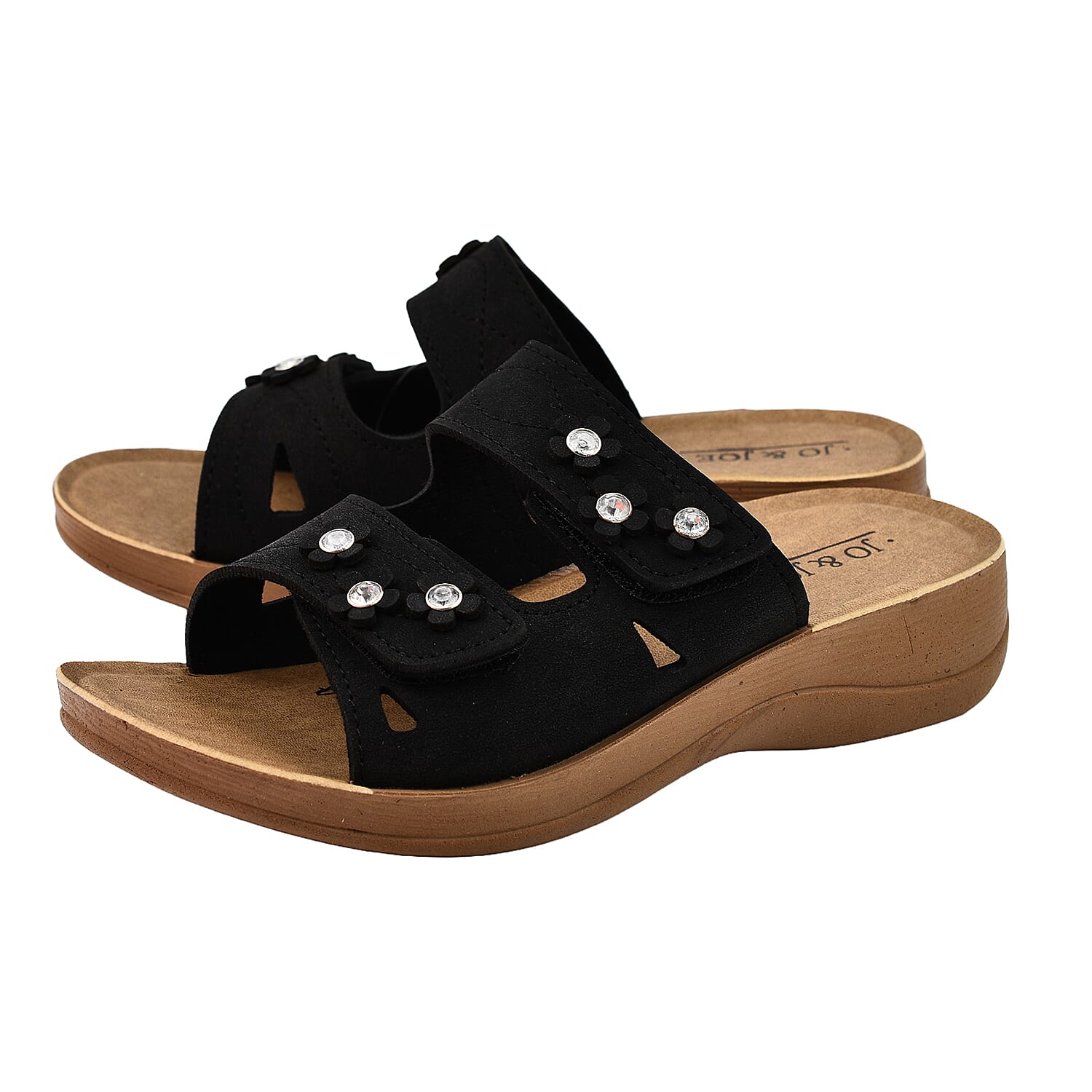 Twin Strap FREESIA Ladies Mule Sandal (Size 36) - Black