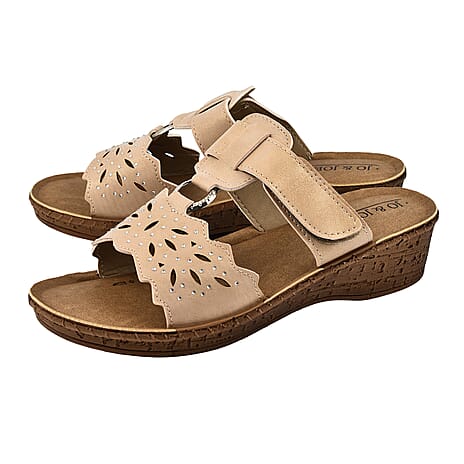 Jo - Joe Gibraltar Touch Fasten Mule Sandal (Size 4) - Gold