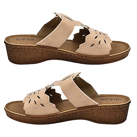 Jo - Joe Gibraltar Touch Fasten Mule Sandal (Size 4) - Gold