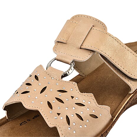 Jo - Joe Gibraltar Touch Fasten Mule Sandal (Size 4) - Gold