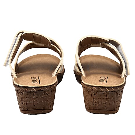 Jo - Joe Gibraltar Touch Fasten Mule Sandal (Size 4) - White