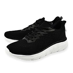 Lightweight Lace Up Orlando Mens Trainers - Black