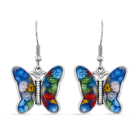 Murano Style Butterfly Earrings