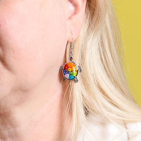 Murano Glass  Earring Pure White Stainless Steel  0.01 ct  0.010  Ct.
