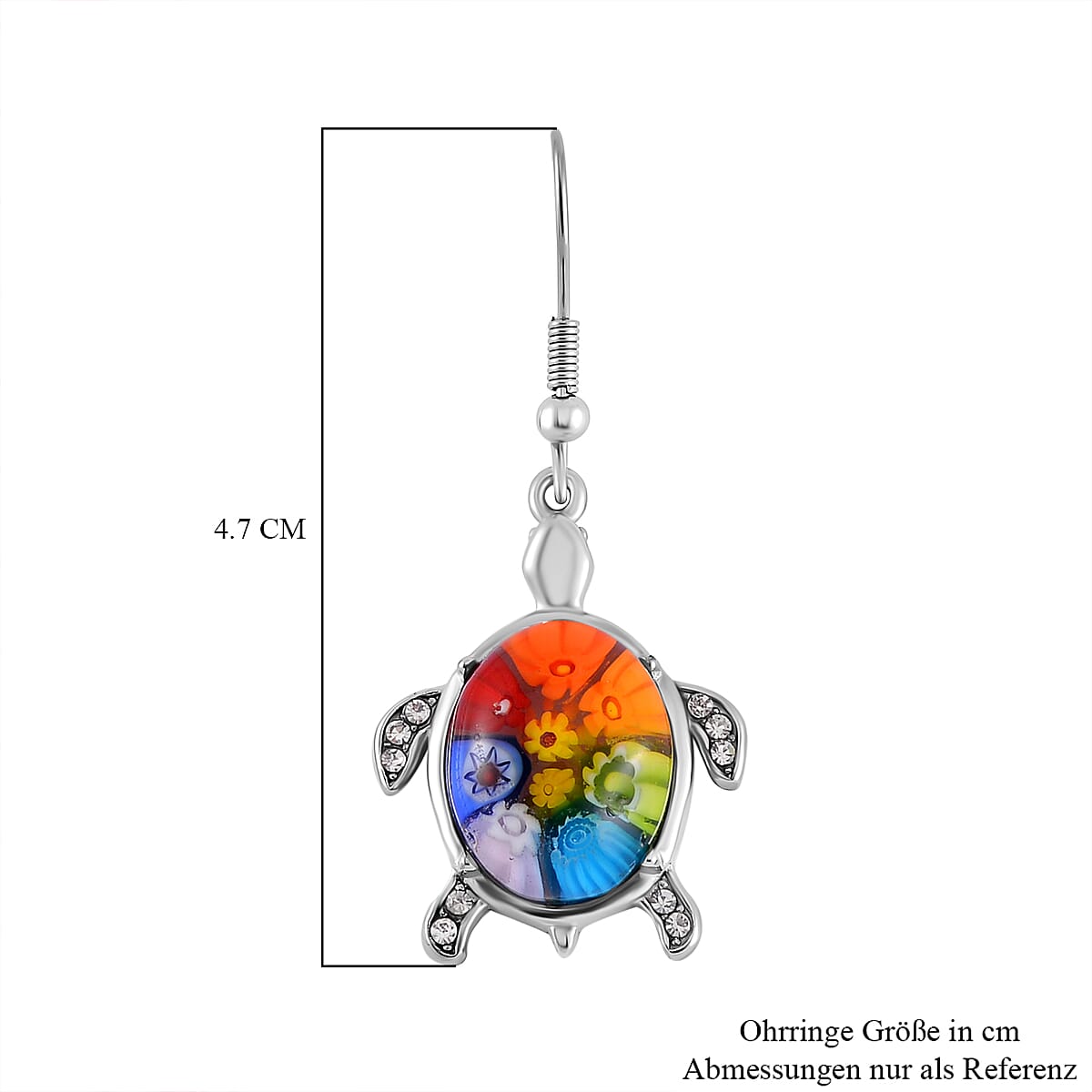 Murano Glass Earring Pure White Stainless Steel 0.01 ct 0.010 Ct. Murano Glass Earring Pure White Stainless Steel 0.01 ct 0.010 Ct.