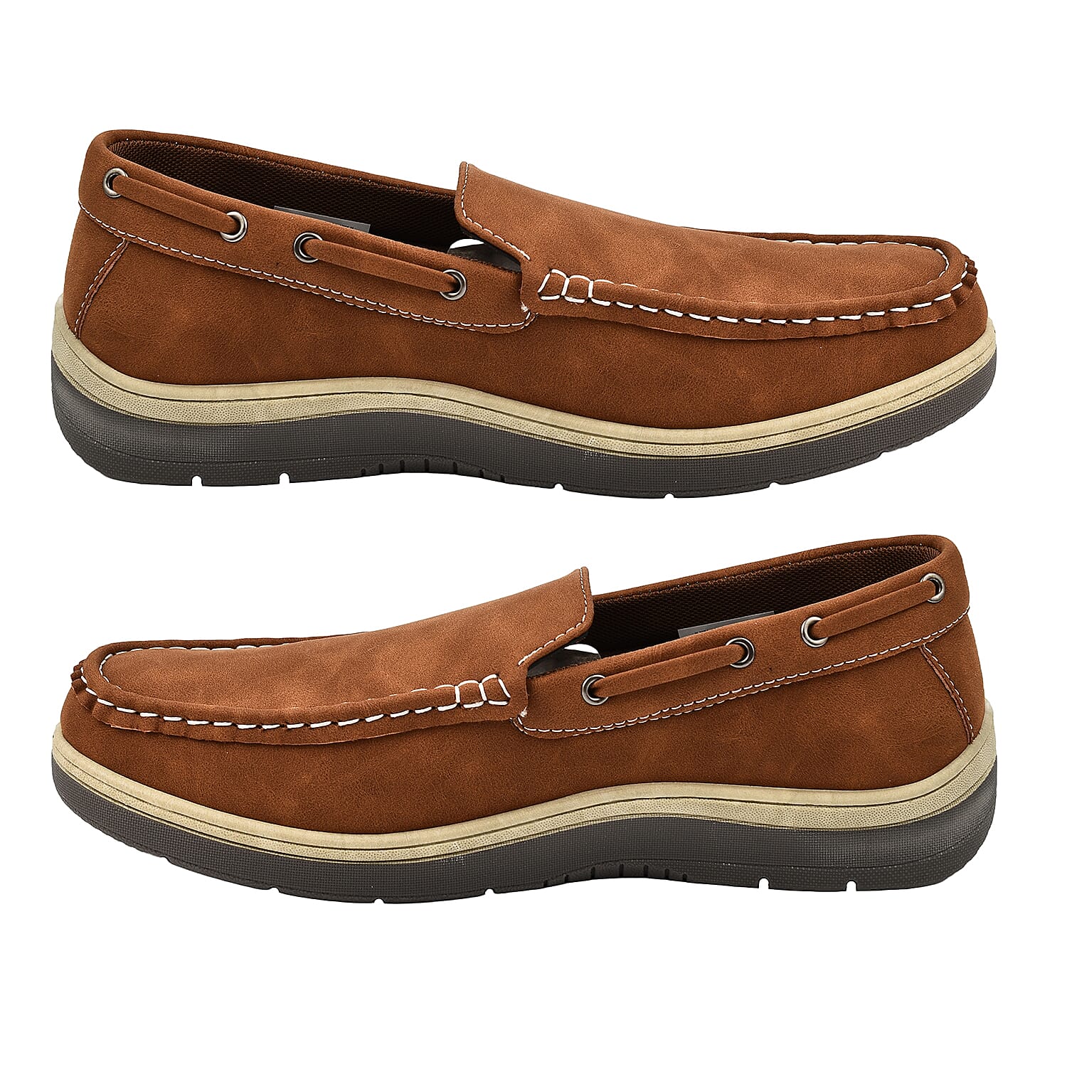 Exmouth Mens Slip On Boat Shoes (Size 8) - Brown