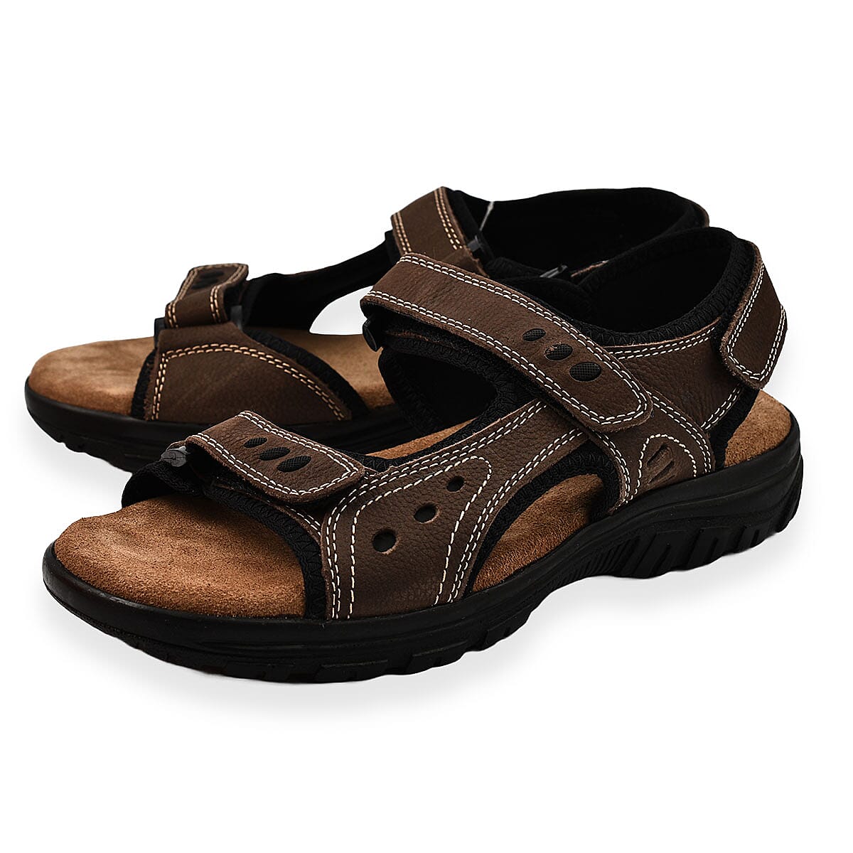 Bowland Mens Nubuck Sporty Leather Sandal (Size 41) - Brown