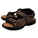 Bowland Mens Nubuck Sporty Leather Sandal - Black