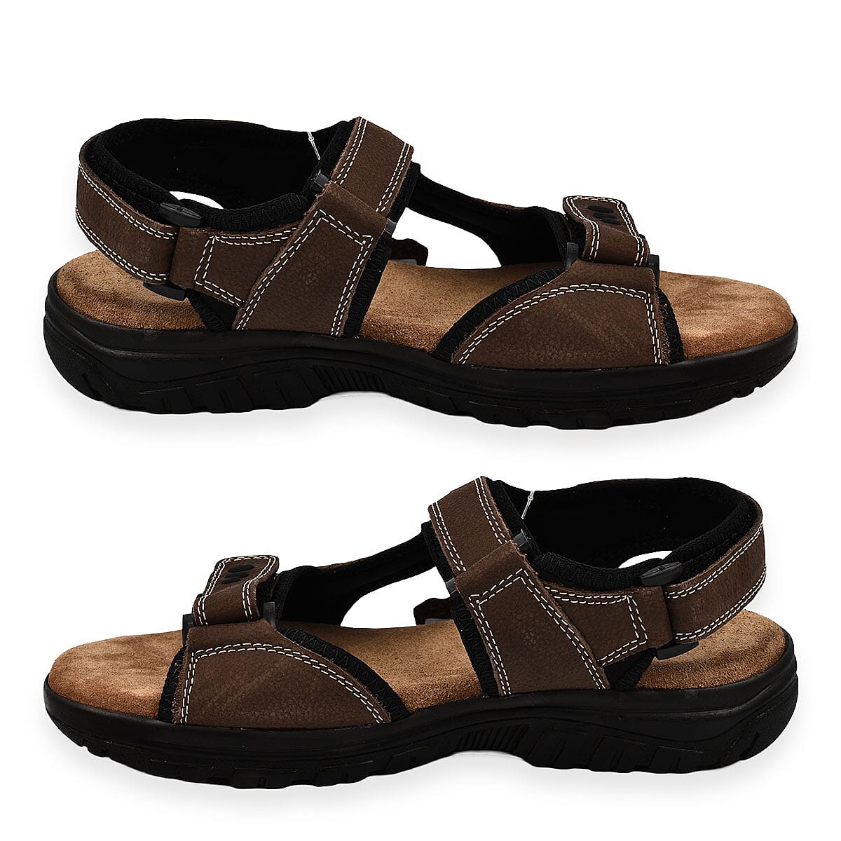 Bowland Mens Nubuck Sporty Leather Sandal (Size 41) - Brown