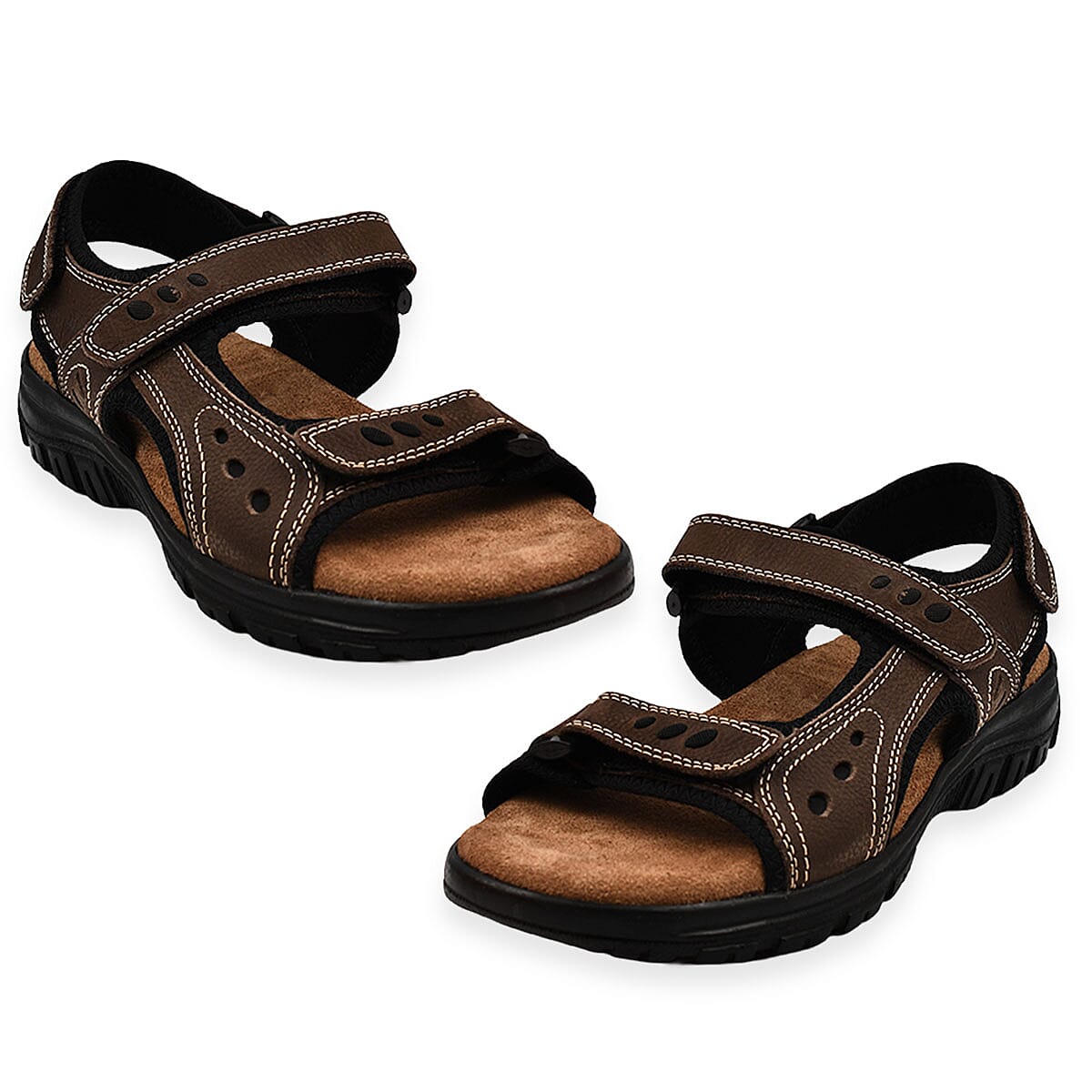 Bowland Mens Nubuck Sporty Leather Sandal (Size 41) - Brown