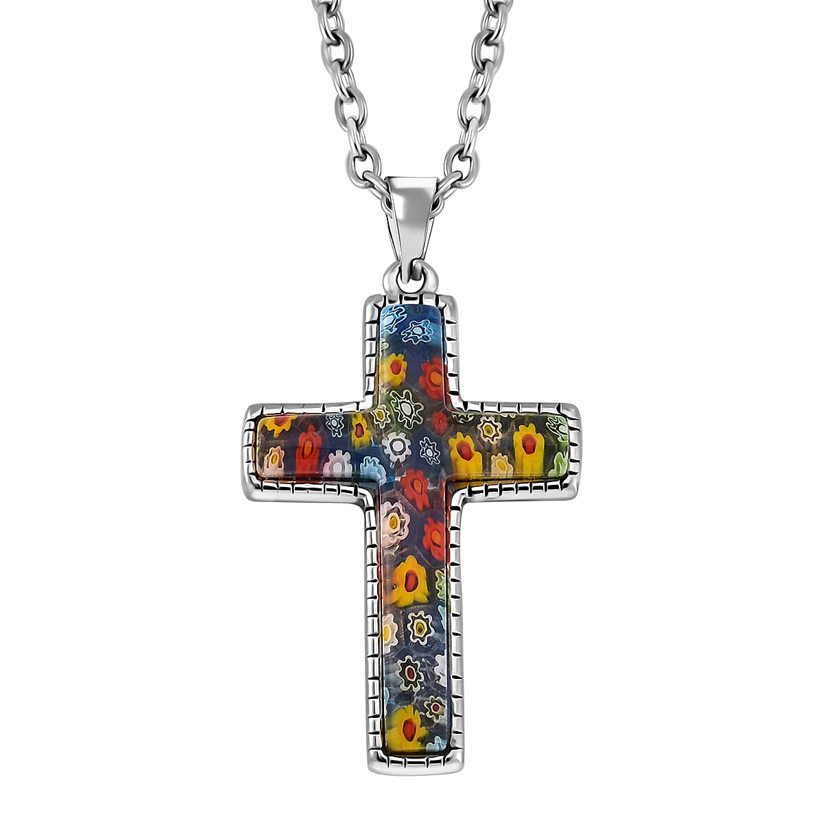 Multi Color Murano Style Glass  Necklace (Size - 24)