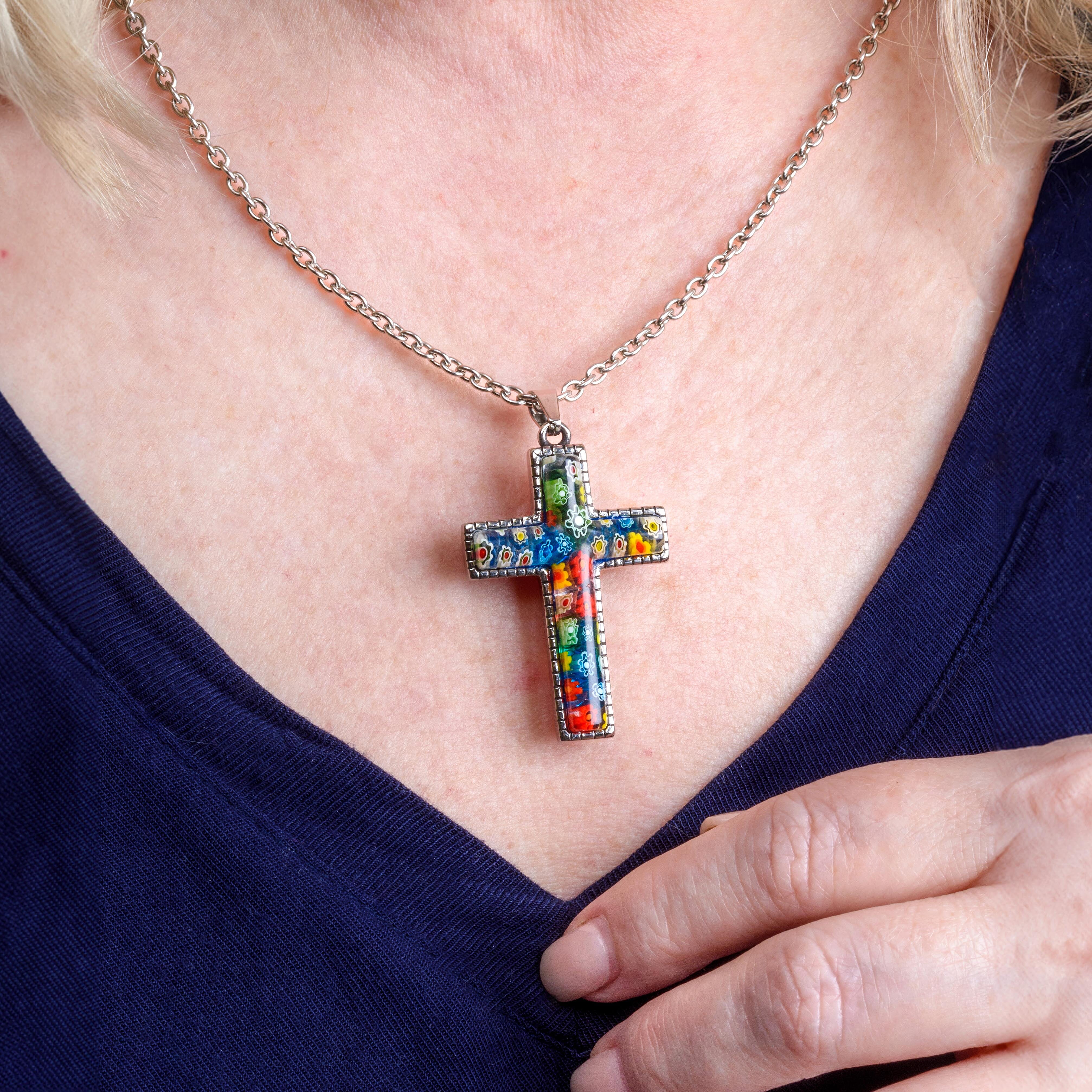 Multi Color Murano Style Glass  Necklace (Size - 24)