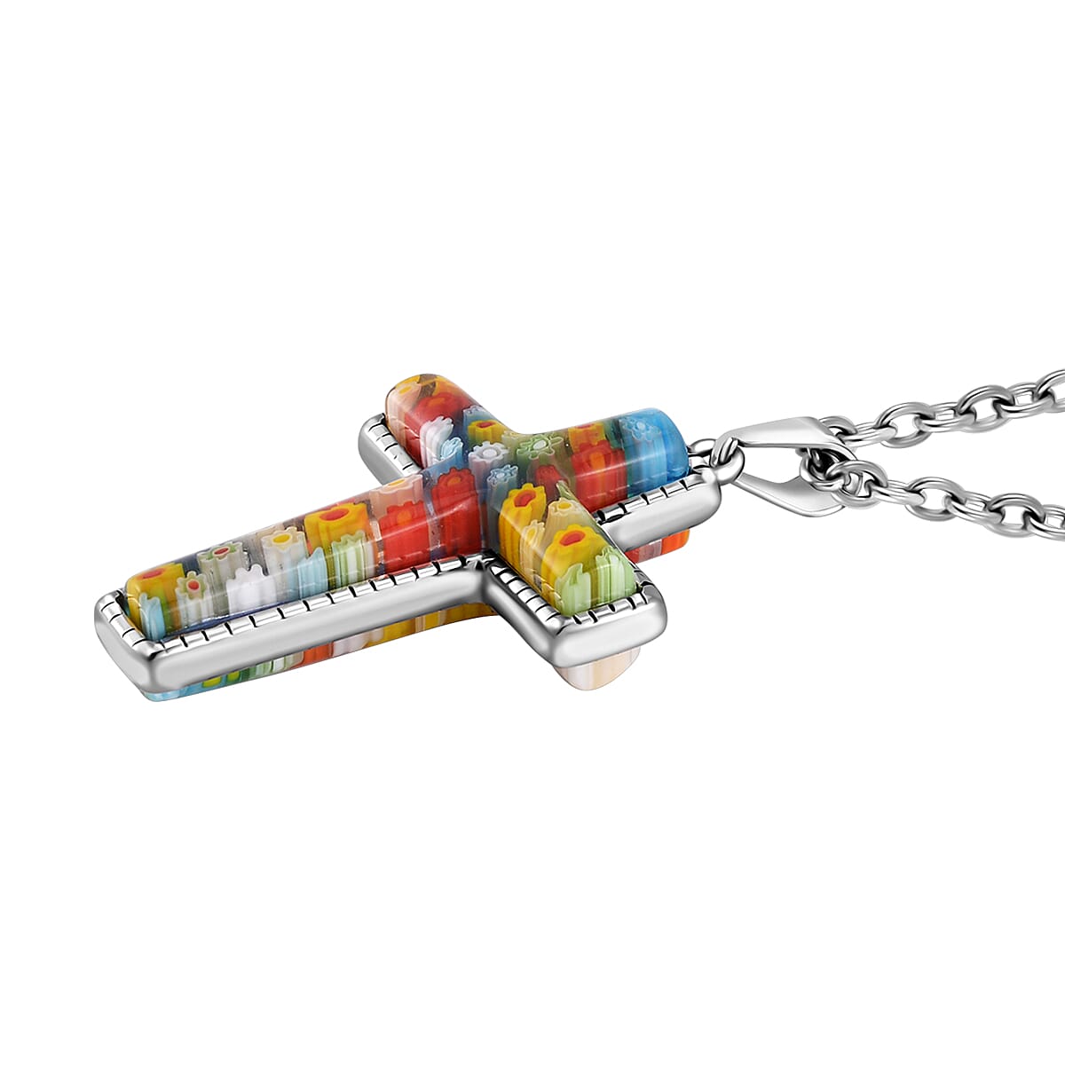 Multi Color Murano Style Glass  Necklace (Size - 24)