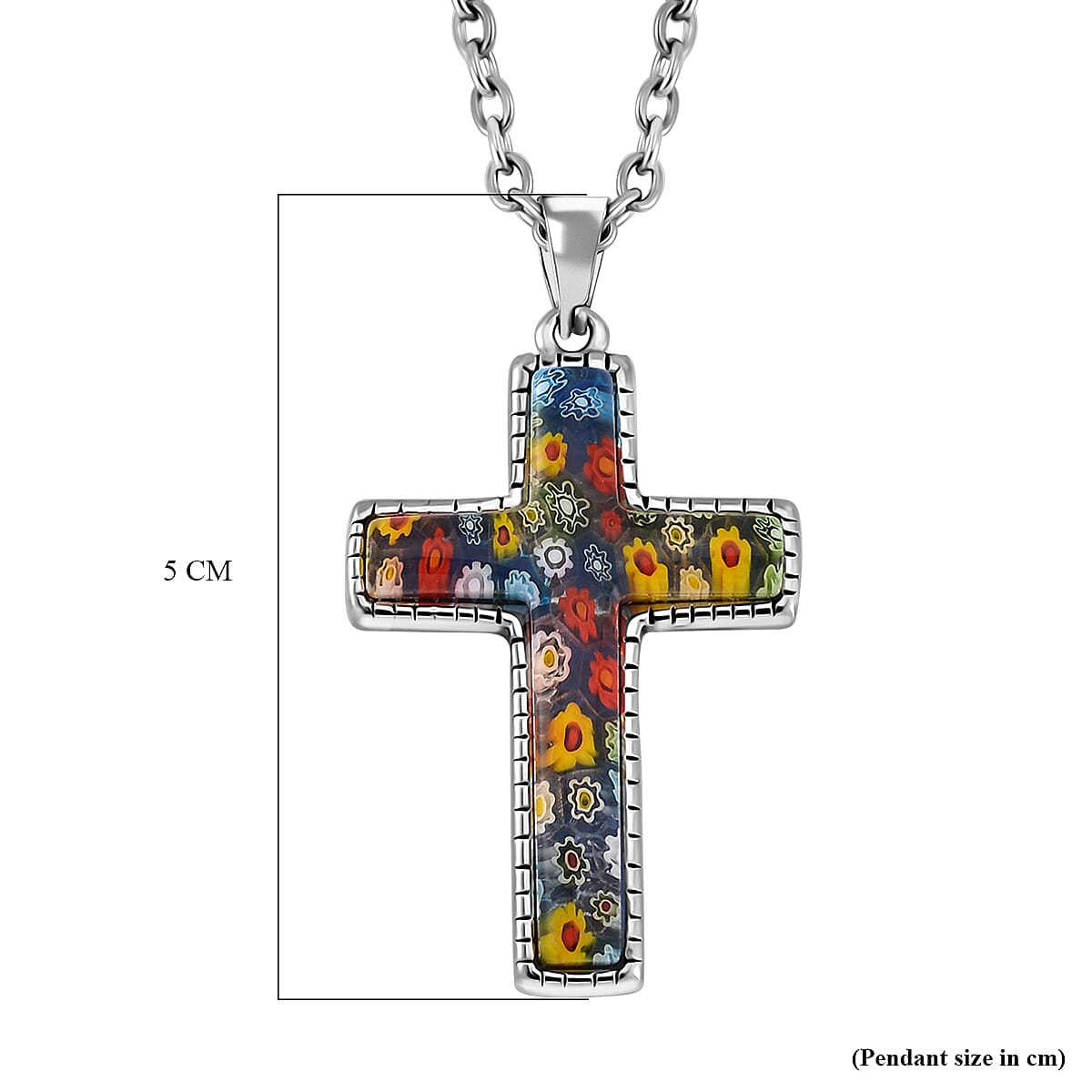 Multi Color Murano Style Glass  Necklace (Size - 24)