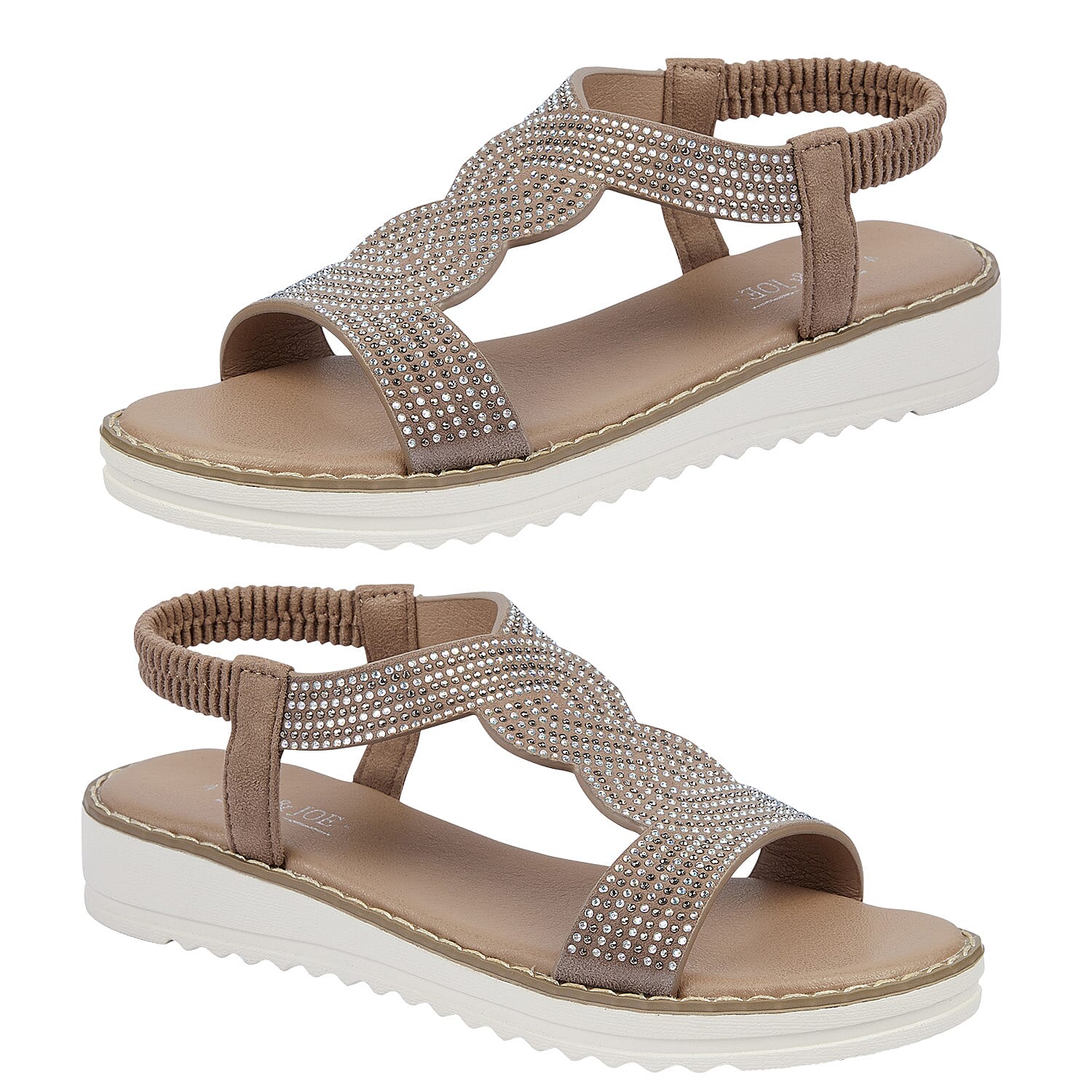 MARIPOSA Embellished Sandal (Size 8) - Beige