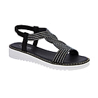 MARIPOSA Embellished Ladies Sandal (Size 4) - Black