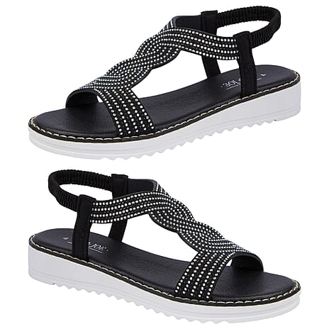 MARIPOSA Embellished Ladies Sandal (Size 6) - Black
