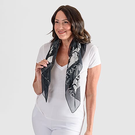 JC De Castelbajac Scarf (Size 90 cm) - Black - White
