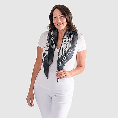 JC De Castelbajac Scarf (Size 90 cm) - Black - White