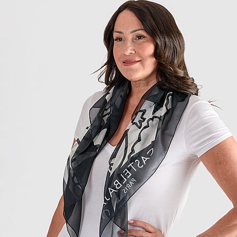 JC De Castelbajac Scarf (Size 90 cm) - Black - White