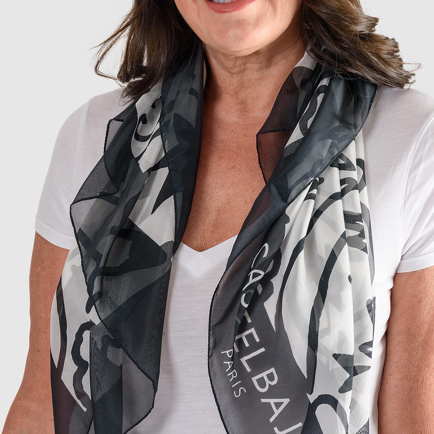 JC De Castelbajac Scarf (Size 90 cm) - Black & White