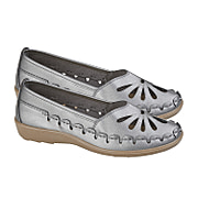 Shoe Tree Comfort Cut Out Summer Shoe (Size 3) - Pewter