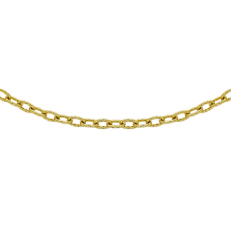 9K Yellow Gold Twist Oval Belcher Chain (Size - 16), Gold Wt. 3.9 Gms