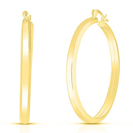 NY Close Out Deal - Gold Overlay Sterling Silver Hoop Earring