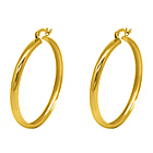 NY Mega Closeout Deal - Yellow Gold Overlay Sterling Silver Hoop Earring Silver Wt. 5.40grms